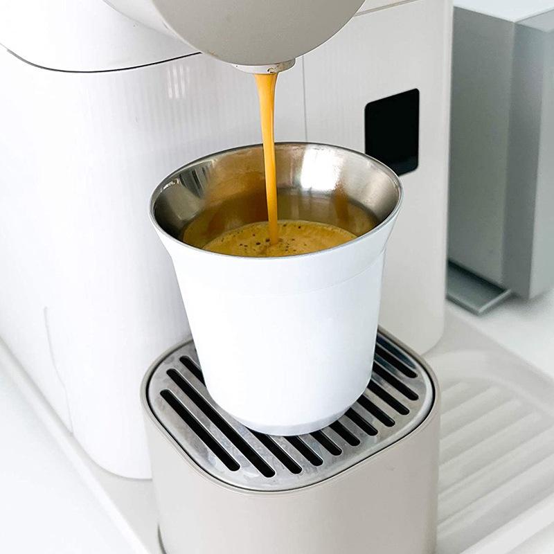 80ml/160ml Coffee Cup 304 Stainless Steel Capsule Coffee Cup Double-layer Heat Insulation Portable Cup Tea Cup Beer Milk Cup Set