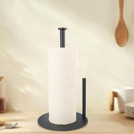 מחזיק נייר מגבת למשטח עבודה מנירוסטה מחזיק גליל נייר טואלט מתקן נייר מגבת עצמאי נגד החלקה למטבח חדר אמבטיה