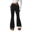 Women's Fashion Fleece-Lined Leggings High-Waisted Winter Yoga Bell-Bottom Wide-Leg Thermal Pants