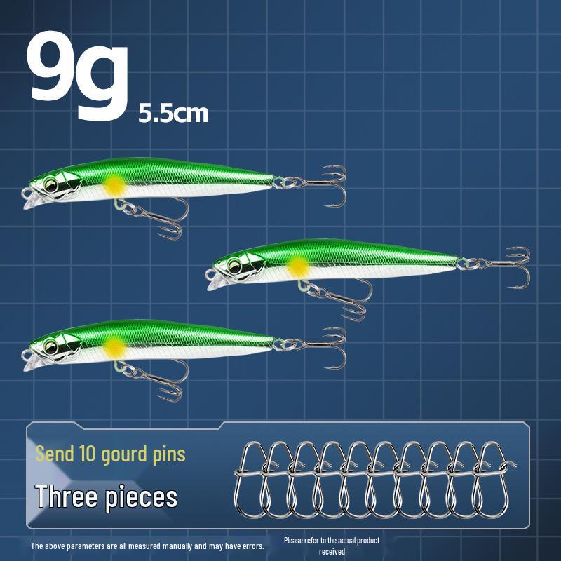 Small Silver Fish Pencil Twitching Long Cast Slow-Sinking Freshwater & Sea Fishing Lure for Mackerel & Asp