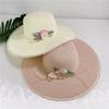 Big eaves lace flower straw hat female summer small fresh pastoral style travel sun protection sun hat seaside beach hat female