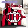AC Milan logo  Pattern Bedding Quilt Set Quilt Cover Pillowcase Home Decoration Birthday Gift (1 * duvet cover + 2 * pillowcase, without core)