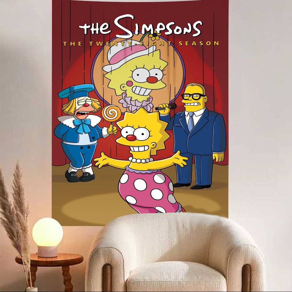 Cute Cartoon The SSimpsons Party Vinyl Backdrops Background Wall Cloth Baby Shower Kids Birthday Party Decoration