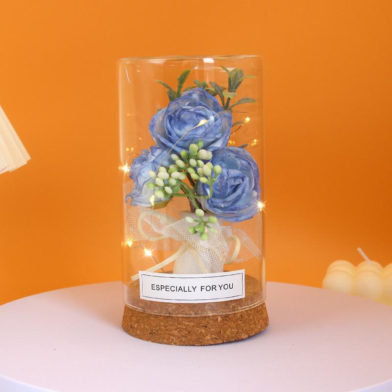Valentine's Day gift cork wishing bottle LED luminous roses for girlfriends birthday Teachers' Day