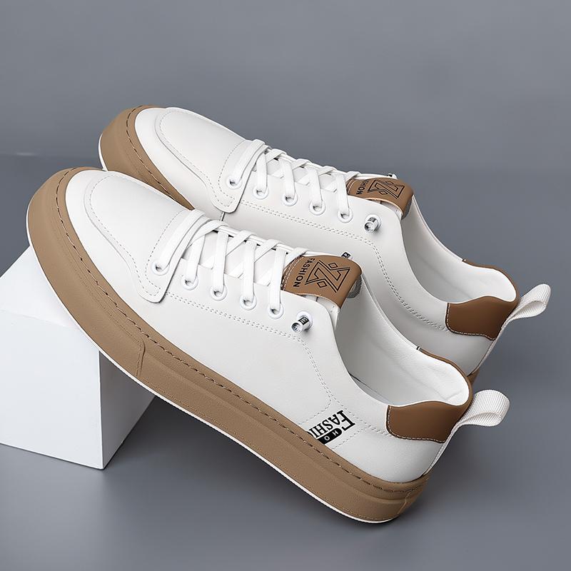 Leisure Walk Mens Casual Shoes Outdoor Leather Sneakers Fashion Driving Walking Skateboard Shoes New Simple Male Vulcanize Shoes