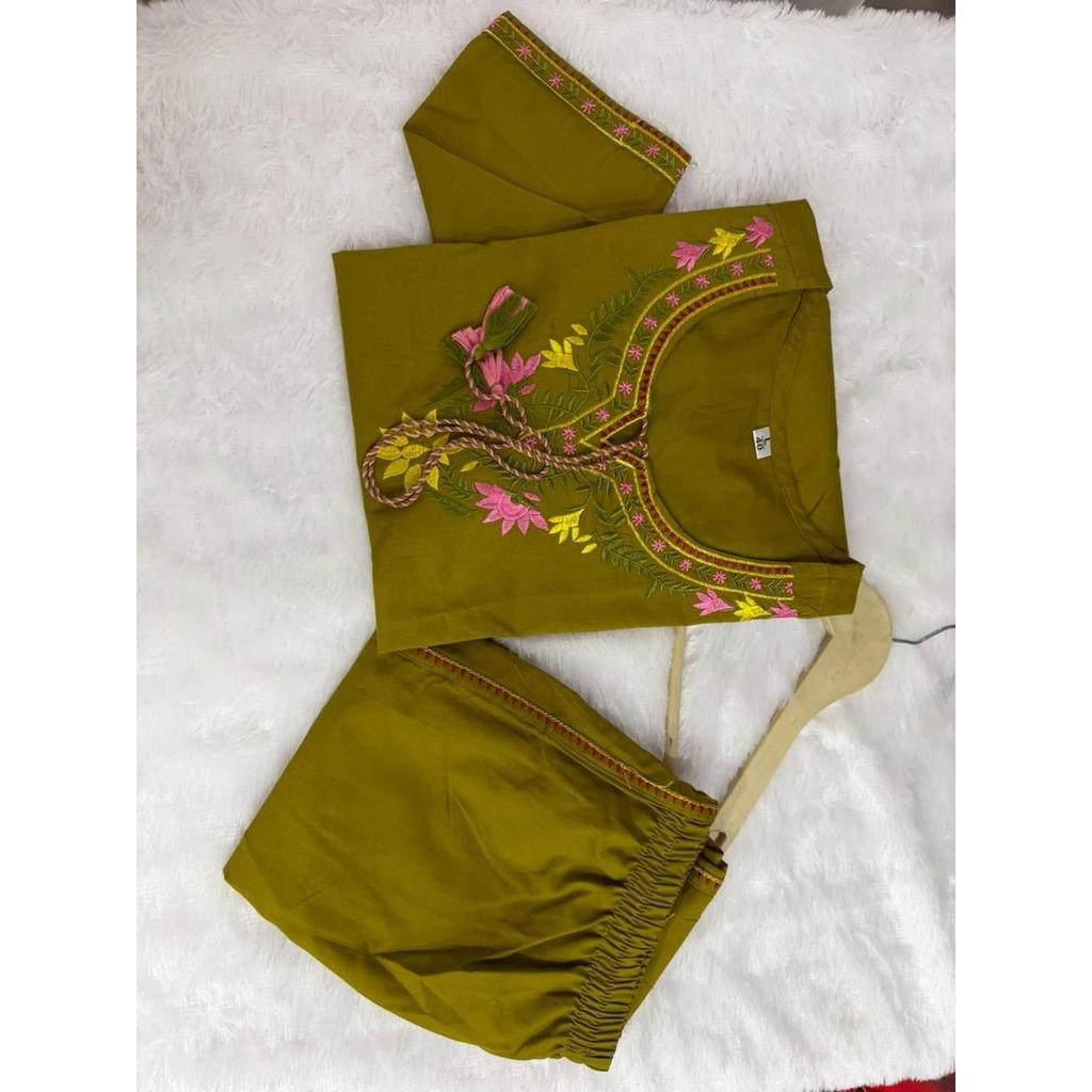 Women Office Wear Cotton Top Kurti Cord Set Bollywood Designer Kurta Pant Set