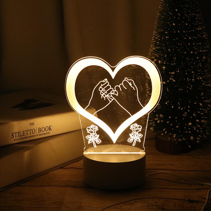 3D Plate Led Lamp Creative Night Lights Novelty Illusion Night Lamp Table Lamp Home Decorative Gift