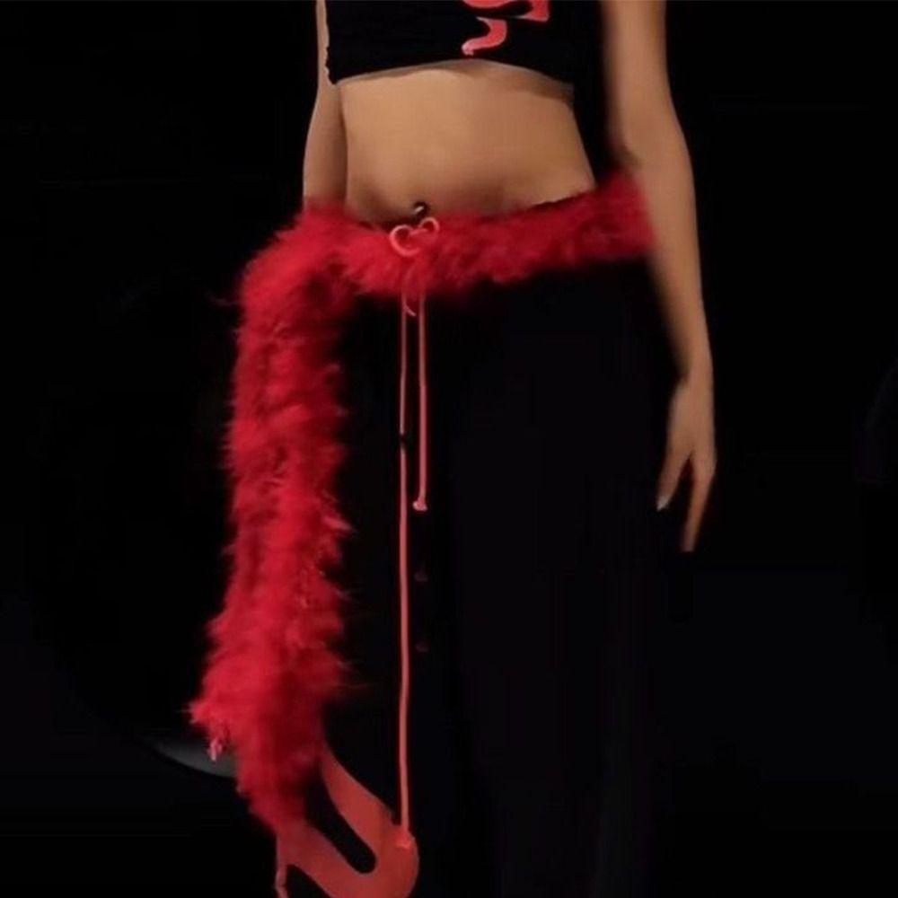 Super Soft Soft Plush Belt Fluffy Plush Waist Chain Jeans Pants Decor Waistband