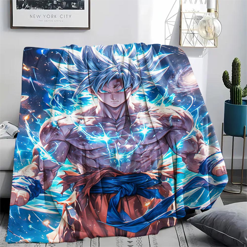 Goku Dragon Ball pattern Flannel Blanket, High quality Comfortable for All Seasons, Home Decor, Warmth and Comfort, Perfect for Gifts.