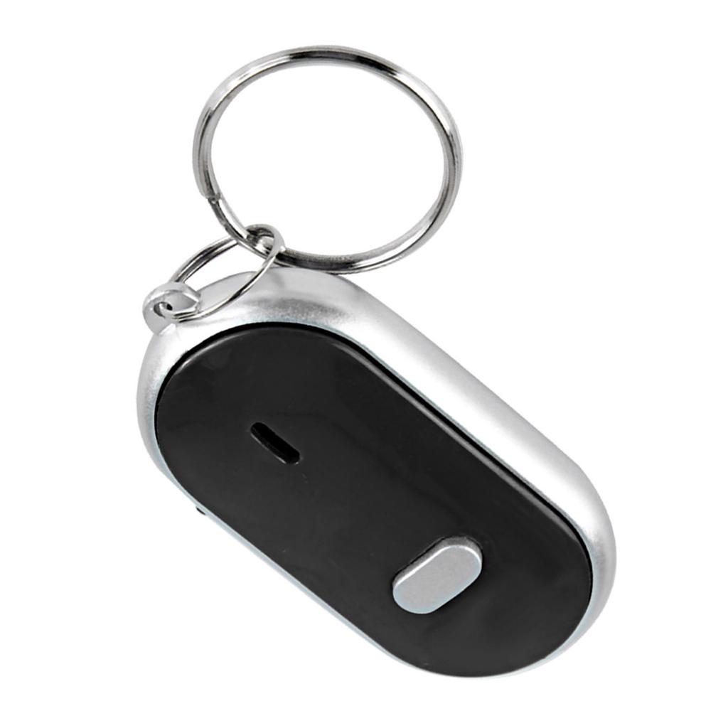Sprachsteuerung Anti-Verlust-Gerät Whistle Key Finder Schlüsselanhänger Locator Tracer (Schwarz)