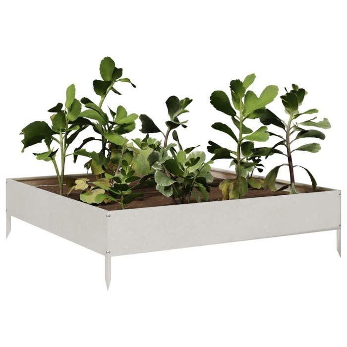 VidaXL Lit surélevé de jardin 100x100x26 cm acier inoxydable 851021