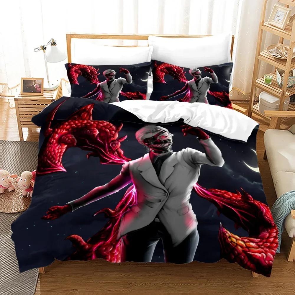 Tokyo Ghoul Kaneki Ken Comfortable Duvet Quilt Cover Pillowcase Bedding Set Children Bedroom Decoration Home Textile