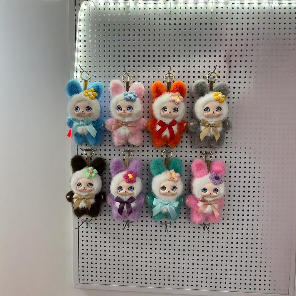 18cm Plush Rabbit Cat Keychain Cute Bag Charm 18cm Soft Stuffed Toy Gift for Girls Women
