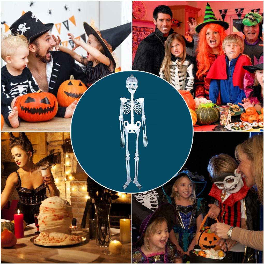 Halloweenowy Szkielet Świecący Straszny Wiszący Rekwizyt Horror Zewnętrzna Dekoracja Ścienna na Imprezę