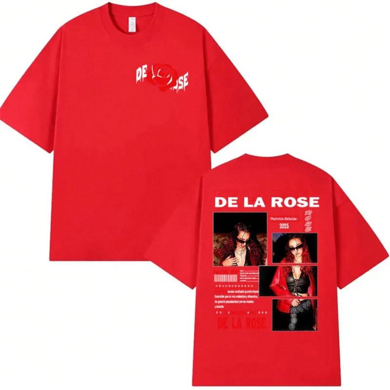 De La Rose tour album graphic Tshirt unisex Harajuku style shortsleeved Tshirt retro loosefitting pure cotton Tshirt