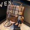 Retro plaid backpack women's fashion niche design 2025 new casual street trend schoolbag travel backpack