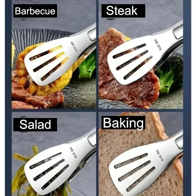 Catcher Silicone Tongs Bar Pink Kitchen Garden Dining Tableware Commercial Household Barbecue Home BBQ Stainless Food Steel Mini