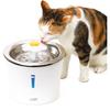 Fontaine a eau pour chat a fleur - CATIT - Flower - 3L - Dessus en acier inoxydable - Avec LED - Blanc