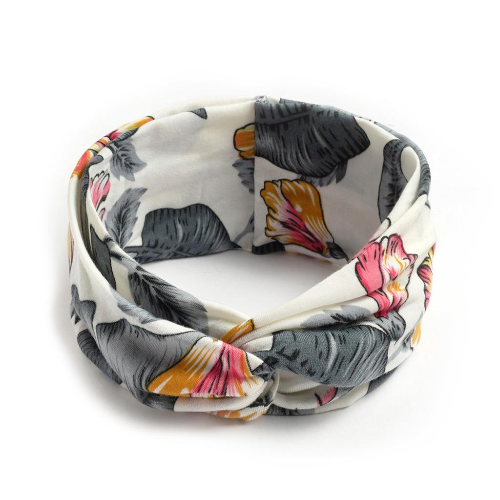 Bohemian Cross Knotted Headband Gypsy Yoga Sports Headband Wide Female Stretch Headband