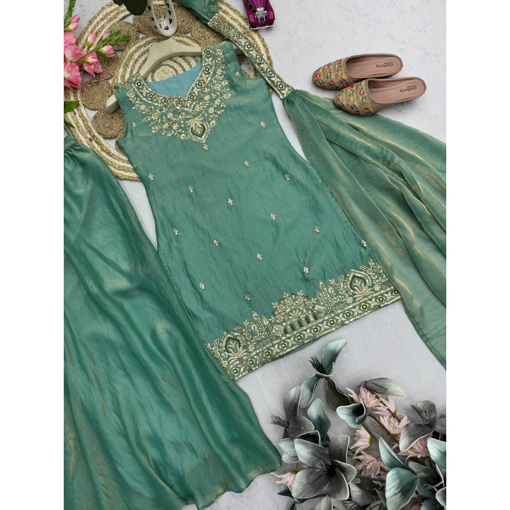 Desigenr Bollywood Paksiatni Sharara Suit Indian Party Wear Ethnic Salwar Kameez