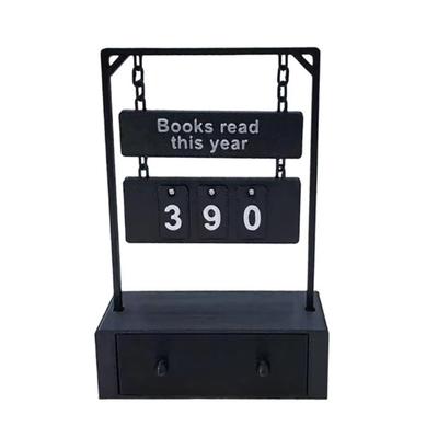 Wear Resist 3D Book Read Counter Bookish Decor Manual Rotation Hanging Book Counter Number Display Books Read This Year