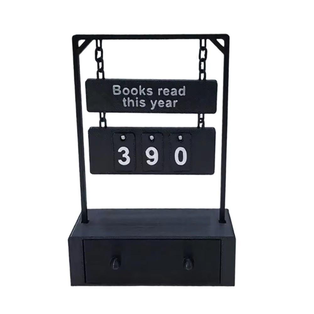 Wear Resist 3D Book Read Counter Books Read This Year Manual Rotation Hanging Book Counter Bookish Decor Drawer