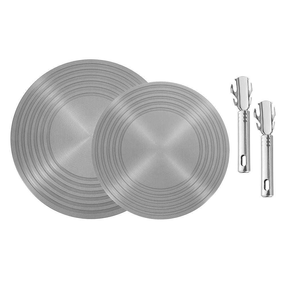 

2 Pack Flame Guard Gas Stove Diffuser Round Quick Defrosting Tray Heat Conduction Plate Kitchen SET3
