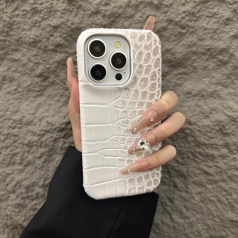 Crocodile Skin Luxury Leather PU Cases for 17 Pro Max 16 E 13 14 Plus 11 12 15 Pro Max XR X XS Hard Shockproof Case