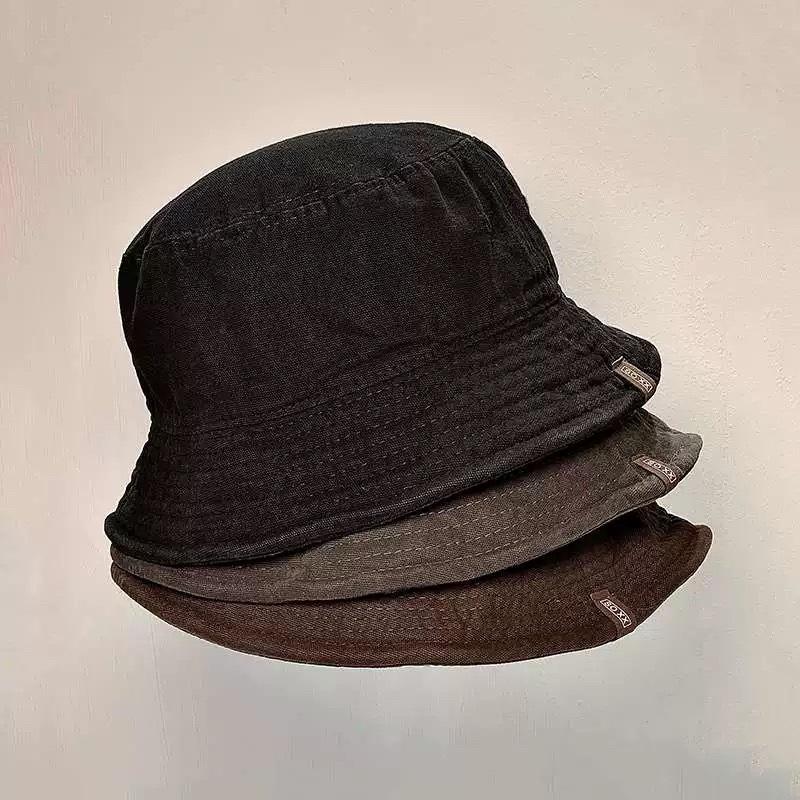 Workwear-style camping hat, washed plain color fisherman's hat, men's hip-hop hat, bucket hat