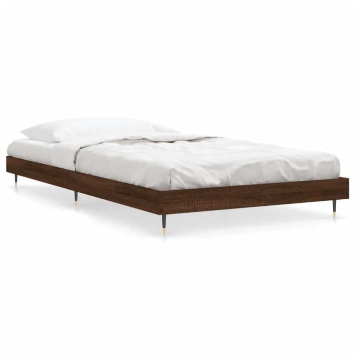 VidaXL Cadre de lit chêne marron 100x200 cm bois d'ingénierie 832164