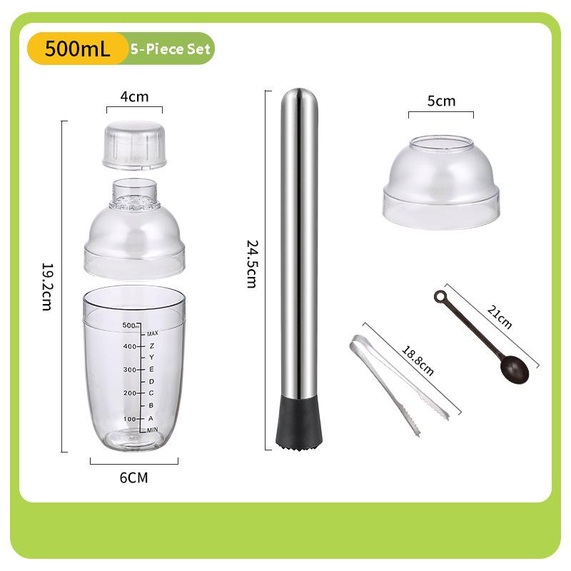 3PCS Cocktail Shaker Set with Scales Drink Shaker for Bartending and Home Bar Boba Tea Shaker Cup Drink Mixed Hand Shaker Tools