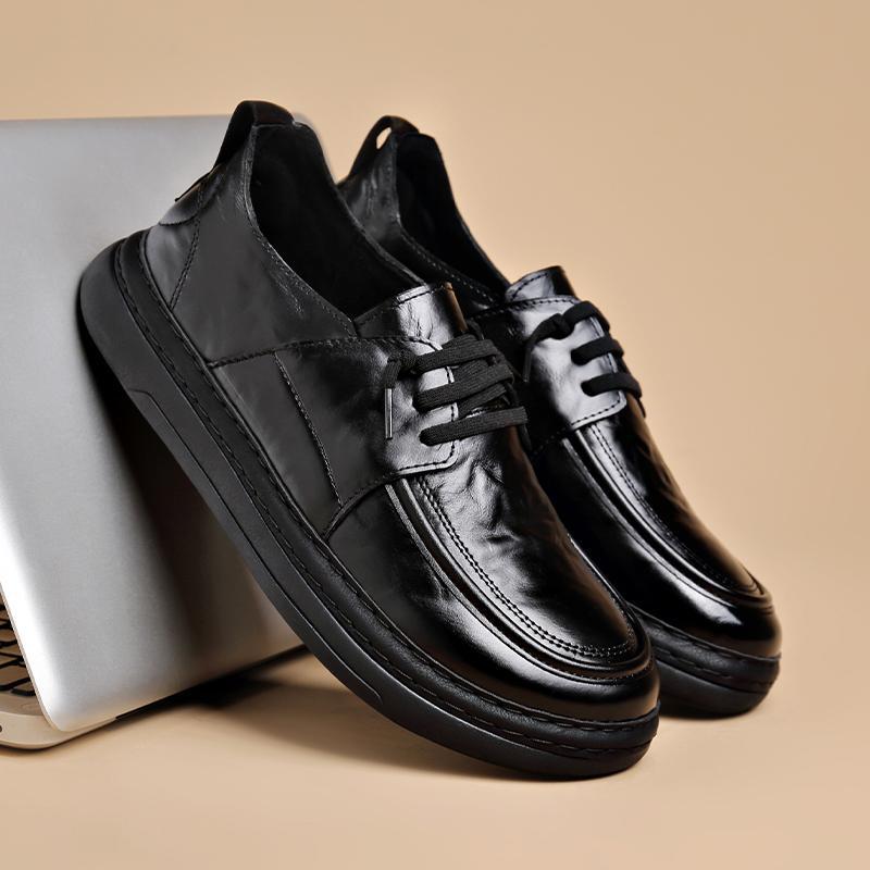 Herrskor Vår och höst Herr Fritidsskor Business Skor Läderskor Herr Läder Yta Mjuk sula Medelålders Low Top Vardagsskor