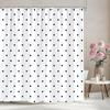 Abstract Geometric Lines Shower Curtain Irregular Pattern Square Wave Pattern Polyester Shower Curtain Bathroom Decor With Hooks