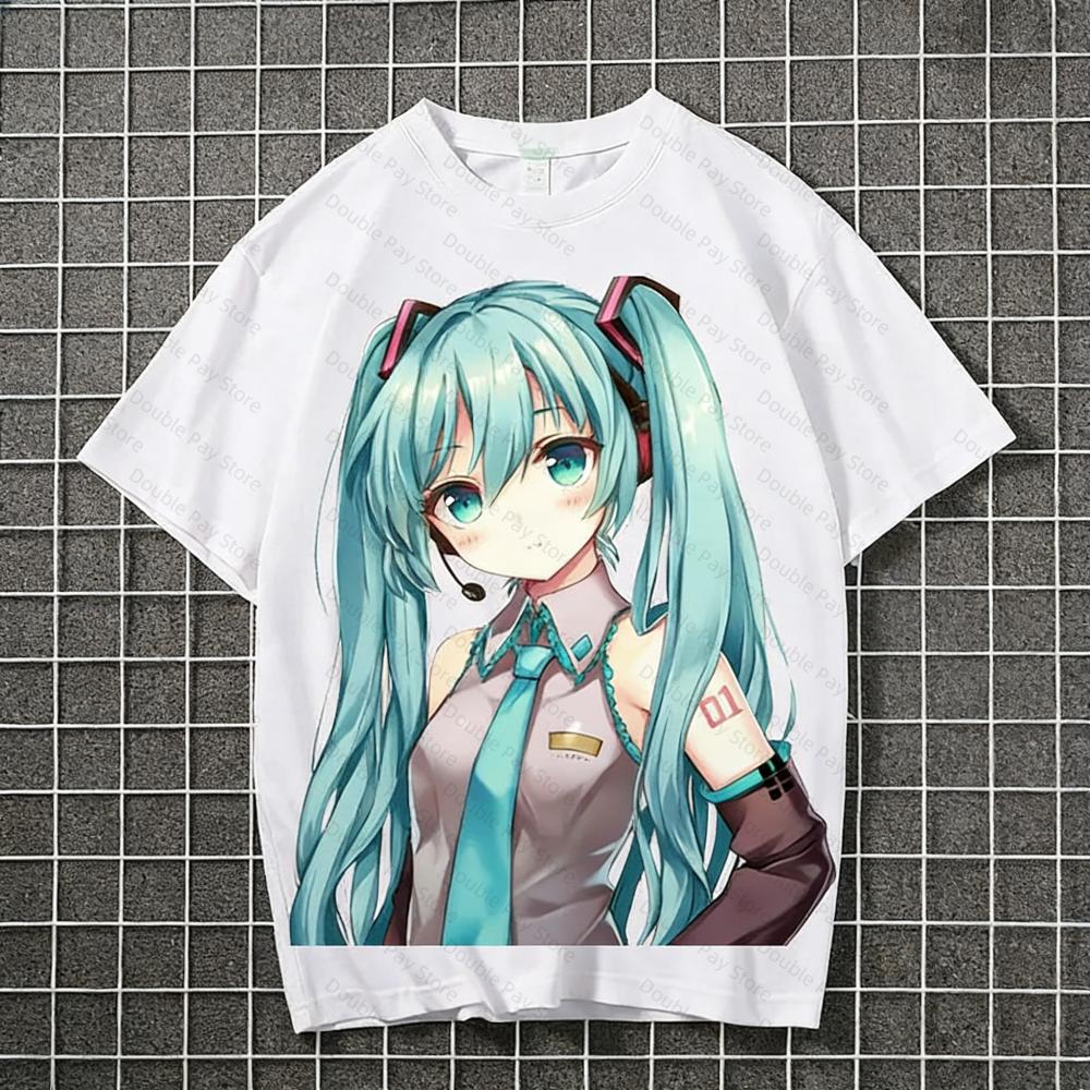 2026 Хацунэ Мику анимация периферия короткий рукав Женские футболки каваии 3D Унисекс студенческая одежда Футболка Унисекс Футболки S