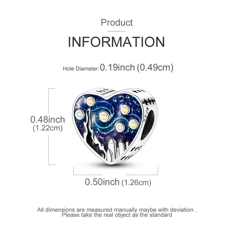New In Copper Van Gogh Starry Sky Beads Jewellery Fit Originalbracelet Necklace For Women Diy Gift
