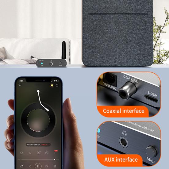 Bluetooth 5.2 Uyumlu Alıcı 15M Uzun Menzil Surround Ses aptX Düşük Gecikme Optik AUX 3.5MM Koaksiyel Araç Stereo Hoparlör Kablosuz Ses Adaptörü