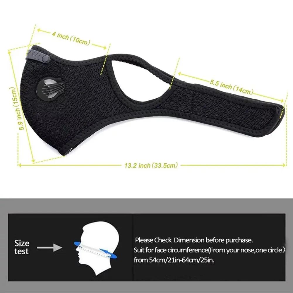 For Outdoor Activities Cycling Face Mask Windproof Dust Sport Mask With Activated Carbon Filter Breathable Cold Resistant Unisex