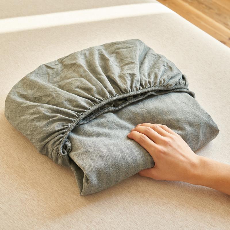 Baumwolle Weiche Spannbettwäsche mit Gummibändern Rutschfeste Verstellbare Matratzenauflage für Doppel King Queen Bett 90x200 150x200 180 US-Twin gray