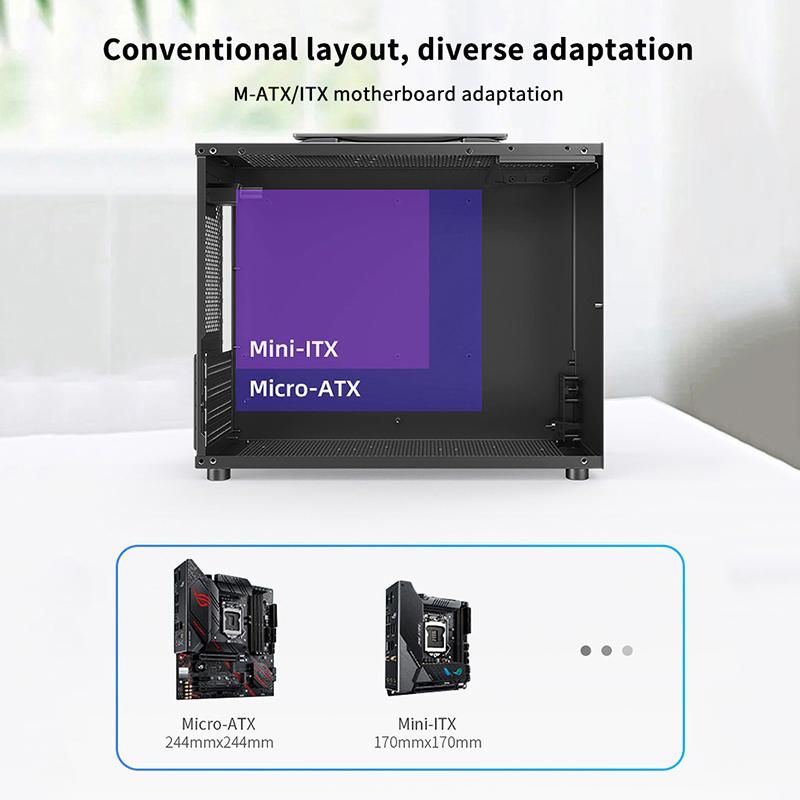 Translation Gaming Computer Case With Grip Handle Cooling Pc Tower For M-Atx/Itx Motherboard Usb3.0 338Mm Graphic Card Length