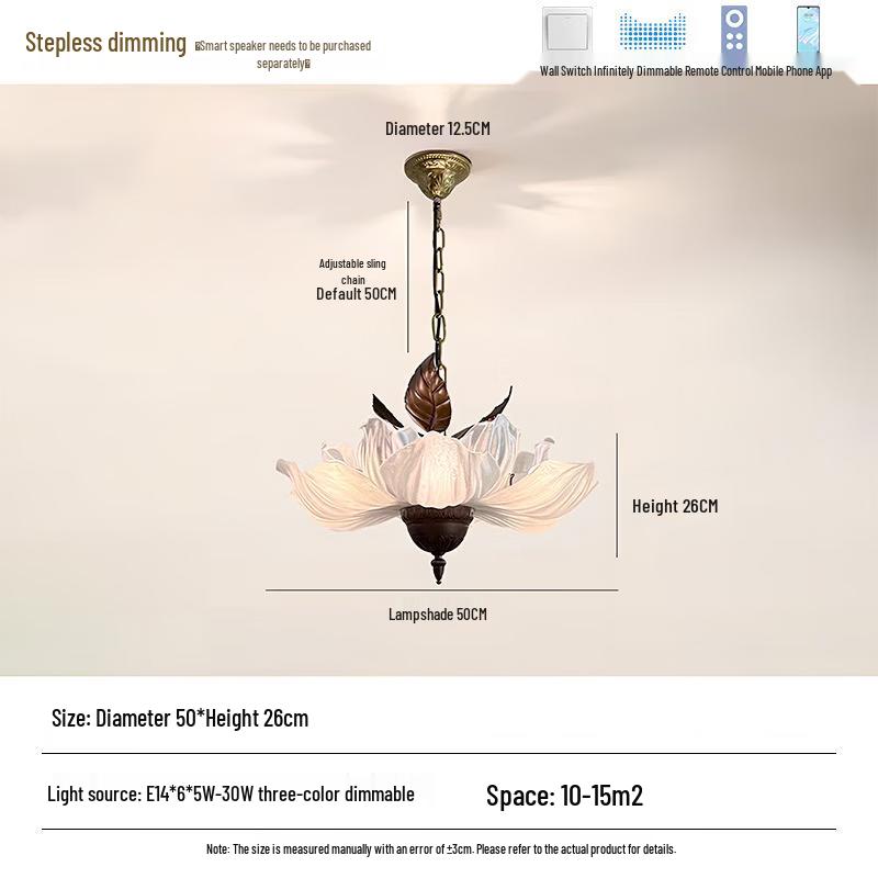 Retro Petal Dimmable LED Ceiling Lamp