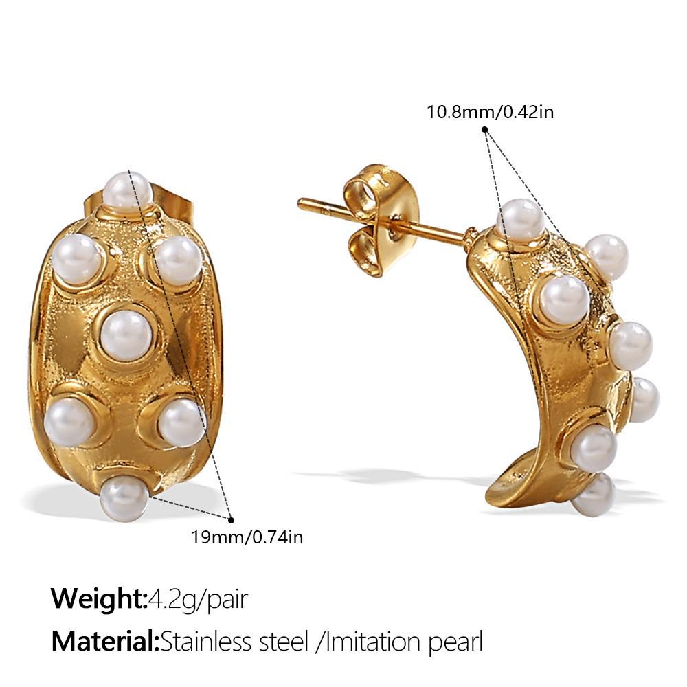 European & American Fashion C-Shaped Diamond Geometric Stainless Steel Earrings: Light Luxury, High-End Temperament