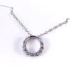 New Simple Stylish Brilliant Cubic Zirconia Circle Pendant Necklace for Women Party Elegant Daily Wear Necklaces High Quality