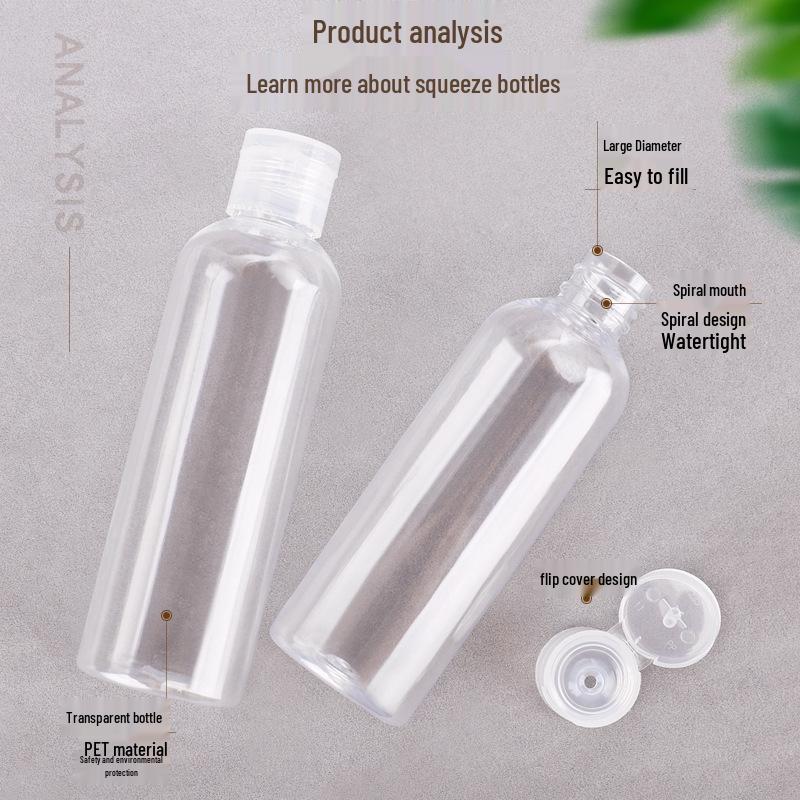 Kelebek Kapaklı Şeffaf PET Plastik Şişe, 10ml, 20ml, 30ml, 50ml, 100ml Boyutlarında Mevcut - Kozmetik Dolumları İçin İdeal