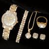 Women's Diamond-Set Minimalist Watch & Bracelet Set