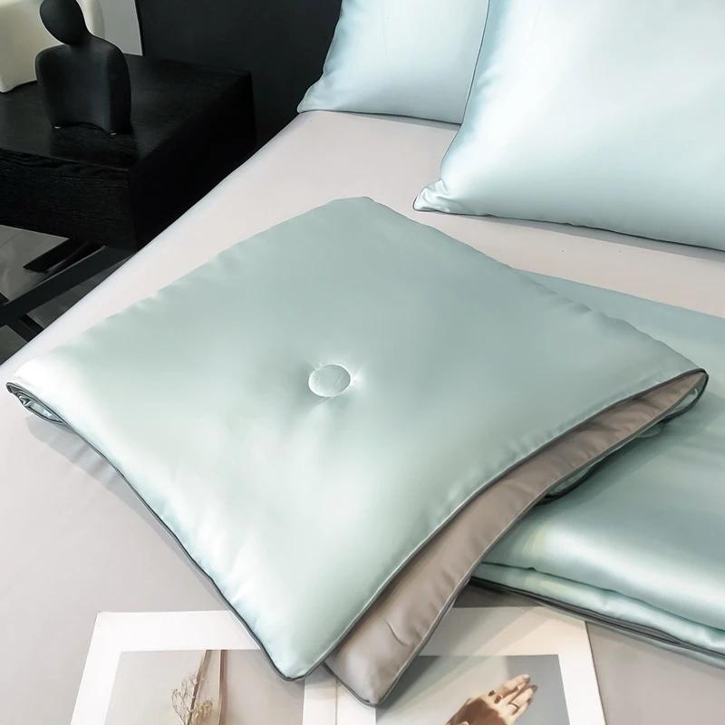 100% LYOCELL Silk Summer Quilt Solid Color Smooth Ice Cooling Comforter Silky Blanket Soft Cool Summer Blanket for Bed