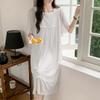 Princess Ling Lei French Nightdress Women'S Summer Mesh Sweet Pure Wind Short-Sleeved Long Dress Pajamas Loungewear