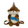 Adorable Otter Holding Fish Plush Backpack Capybara Cute Girls Trendy Backpack Casual Gifts for Children