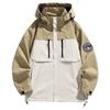 Spring and Autumn New Men's Korean Edition Hooded Car Logo Color-blocking Loose Jacket Trendy Couple Cargo Jacket
