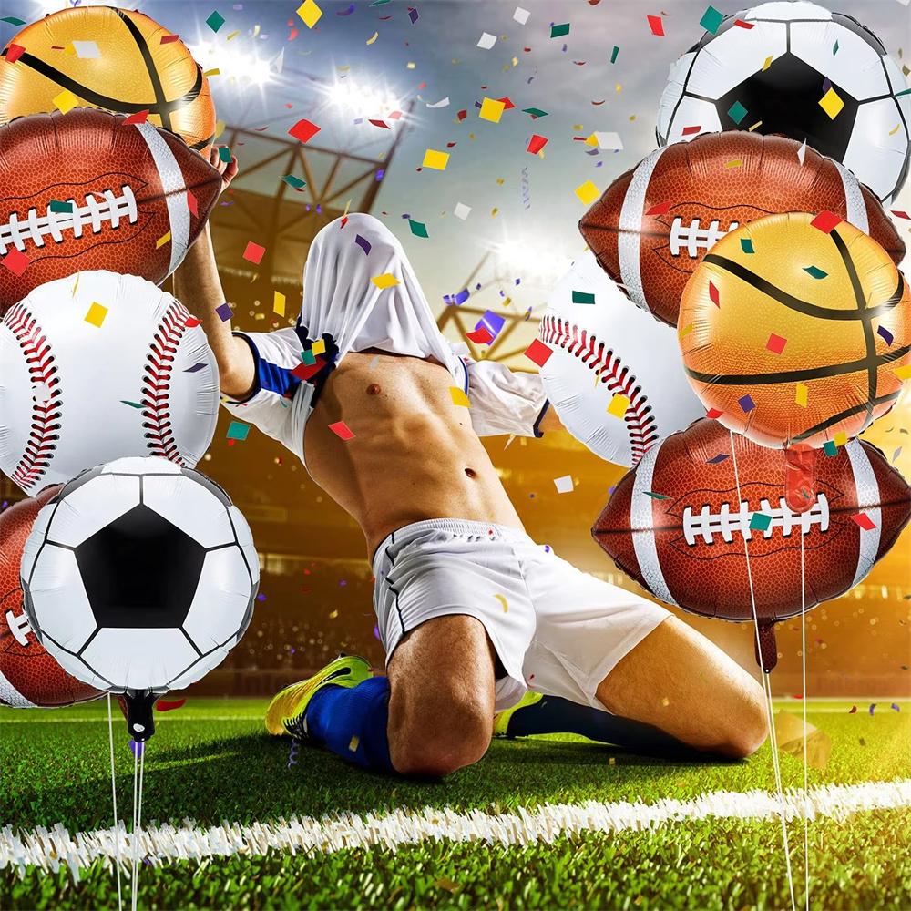 6 Pieces Basketball Balloons 18 Inch Ball Foil Balloons For Basketball Birthday Party Decorations Sports Party Kids Baloons Toys