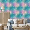 Watercolor Galaxy Wallpaper Turquoise, Blue and Violet 50x1000